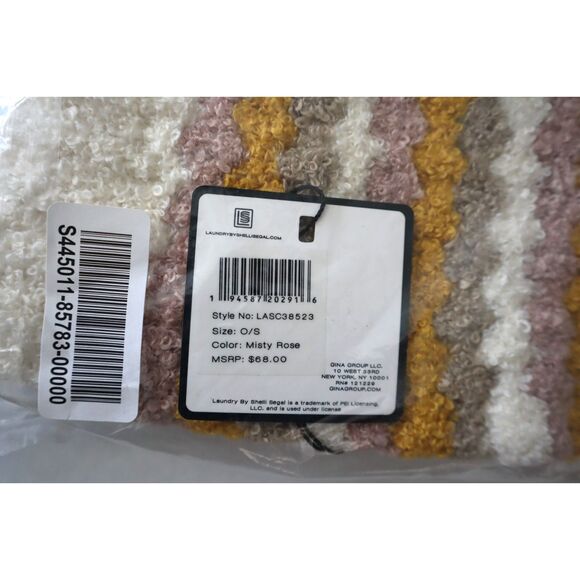 Laundry by Shelli Segal Women's O/S Misty Rose Striped Popcorn Knit Scarf - Picture 10 of 10